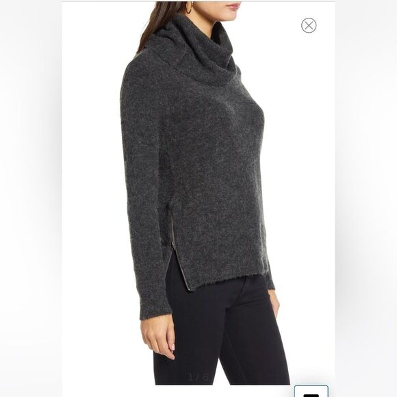Vero moda Blakely Wool M Women’s Melange Cowl Neck Sweater side Zip Alpa… - Picture 2 of 16